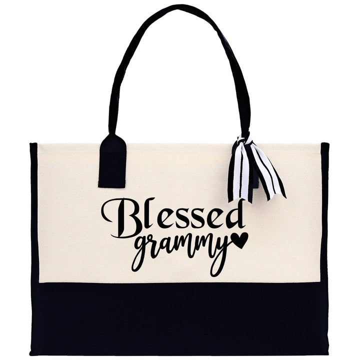 Blessed Grammy Grandma Cotton Canvas Tote Bag Grandma Tote Bag Grandma Nana Bag Grandma Gift Bag Shopping Bag Mothers Day Gift