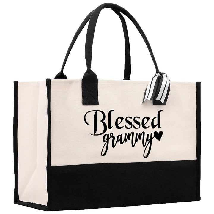 Blessed Grammy Grandma Cotton Canvas Tote Bag Grandma Tote Bag Grandma Nana Bag Grandma Gift Bag Shopping Bag Mothers Day Gift