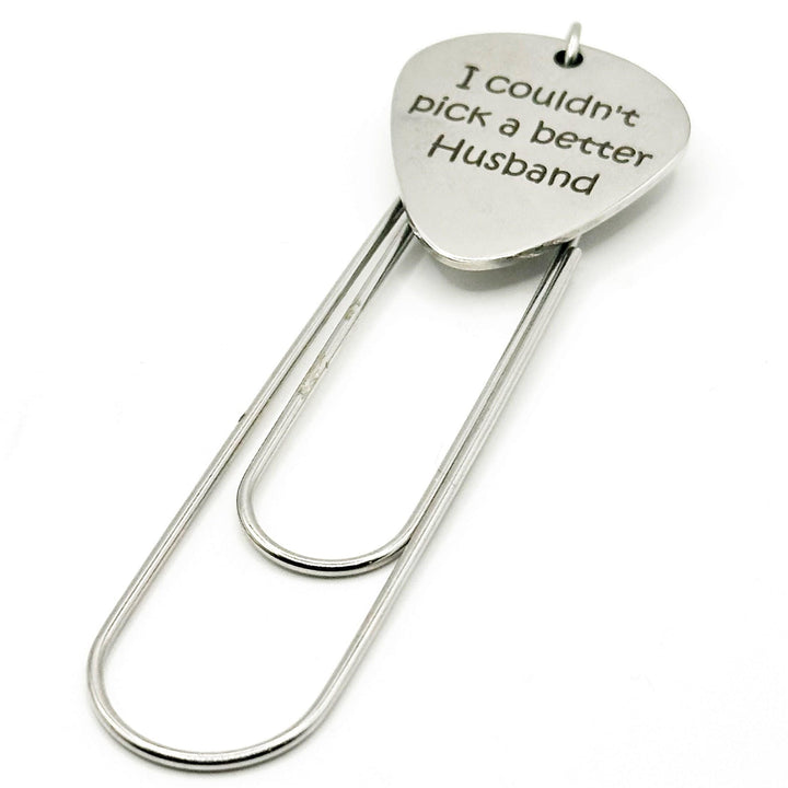 Stainless steel heart paperclip bookmark, engraved 'I couldn't pick a better Husband'