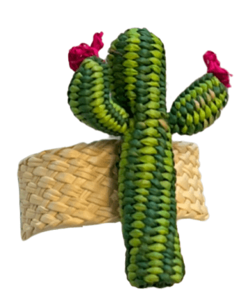 Cactus Blossom Handwoven Iraca Napkin Ring — Napkin Ring, [material], MacondoForever