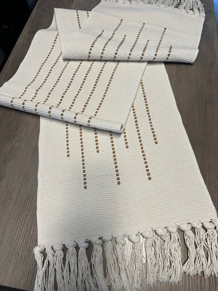 Handmade Premium Cotton Tan Table Runner