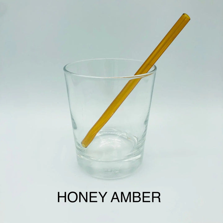 6-inch bent cocktail straw, honey amber