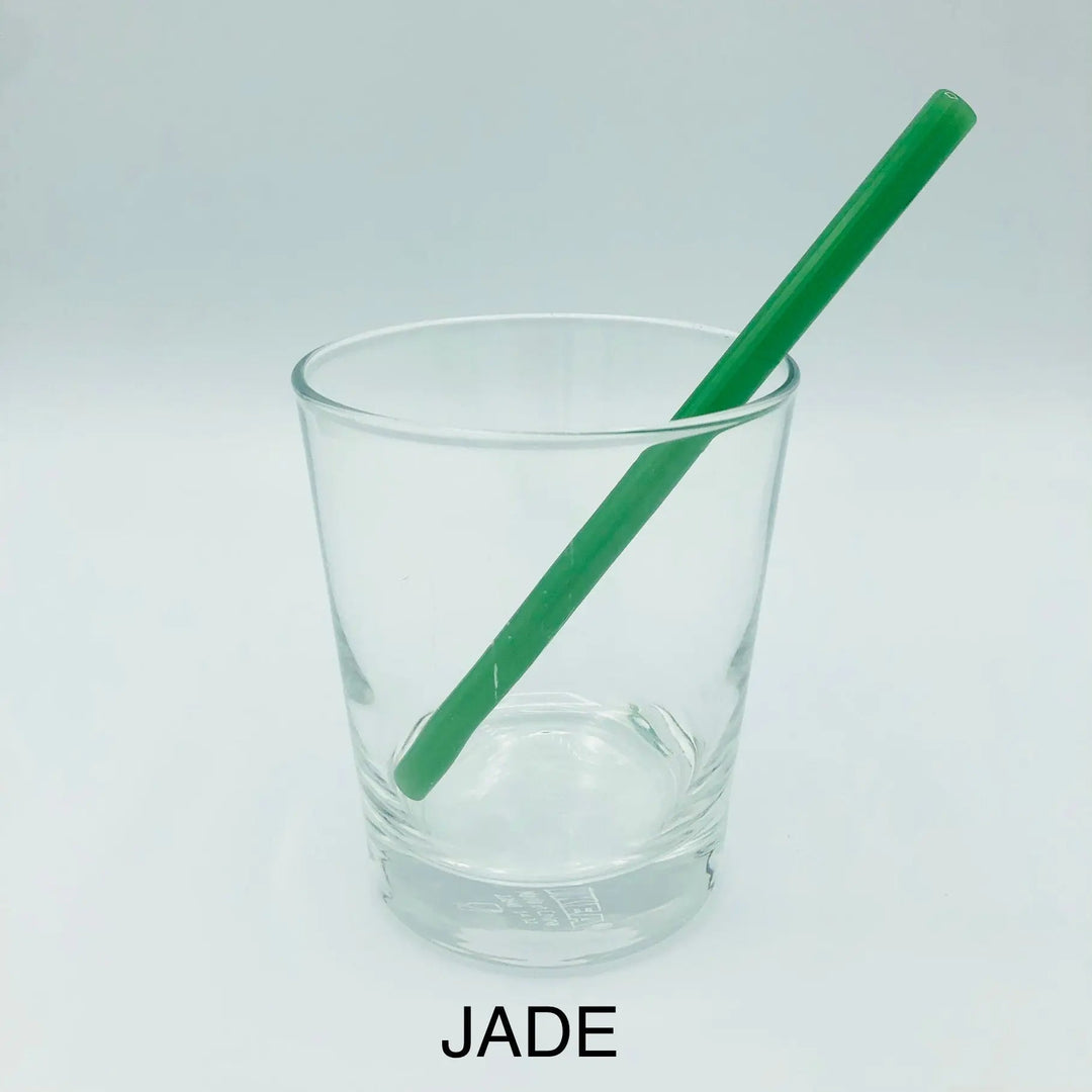 6-inch bent cocktail straw, jade green