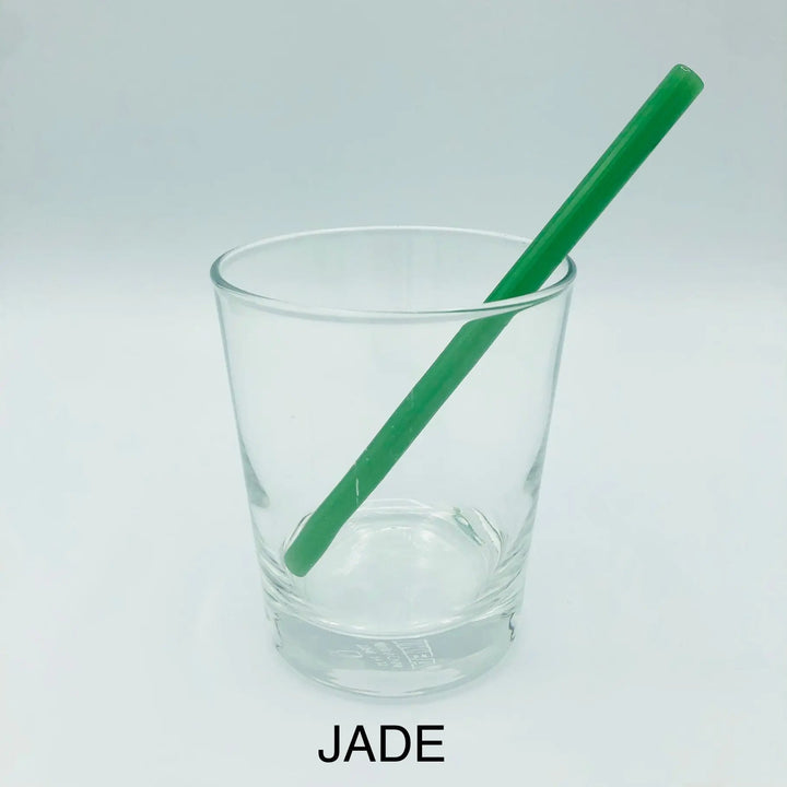 6-inch bent cocktail straw, jade green