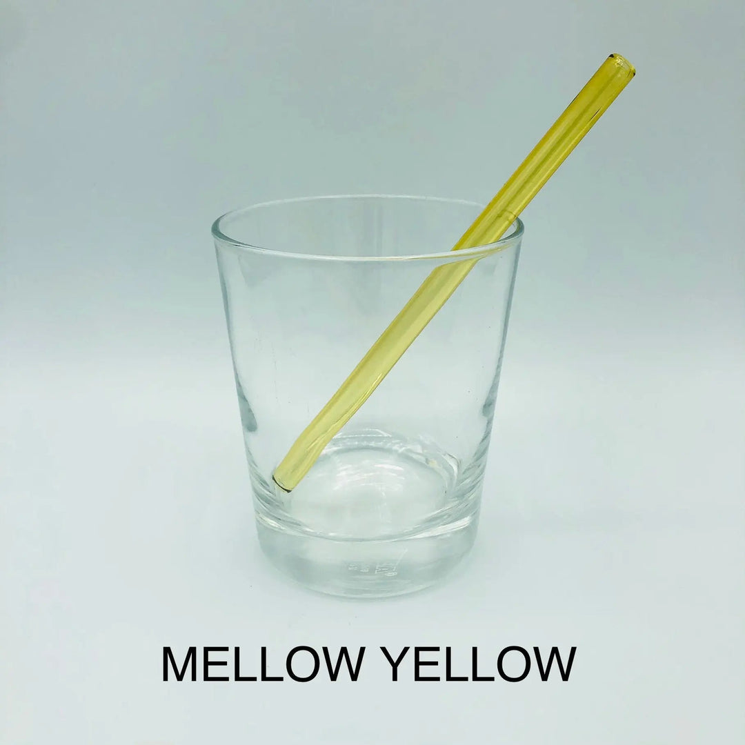 6-inch bent cocktail straw, mellow yellow