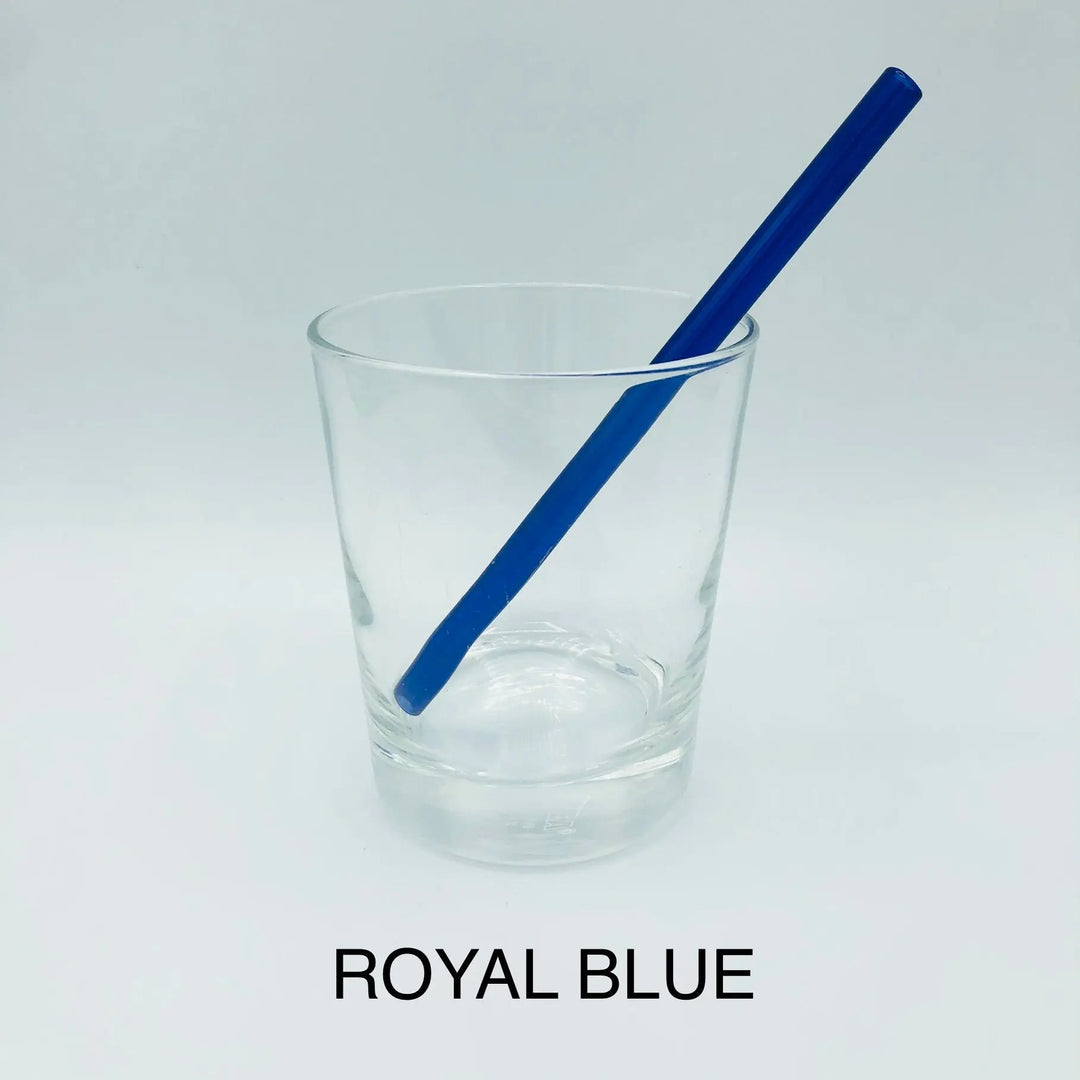 6-inch bent cocktail straw, royal blue