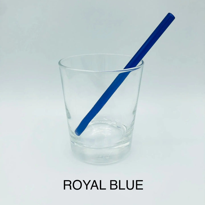 6-inch bent cocktail straw, royal blue