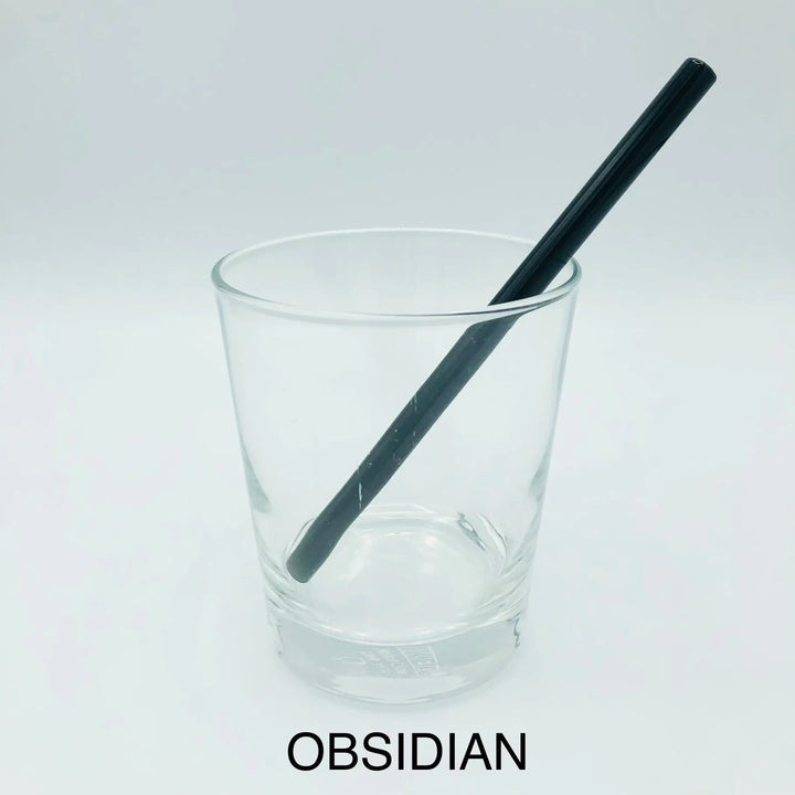 6-inch bent cocktail straw, obsidian dark