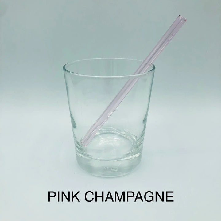 6-inch bent cocktail straw, pink champagne