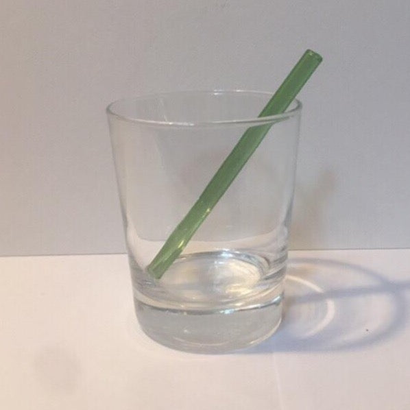 Green petite drinking straw with angled tip