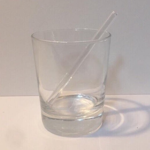 Clear petite drinking straw with angled tip