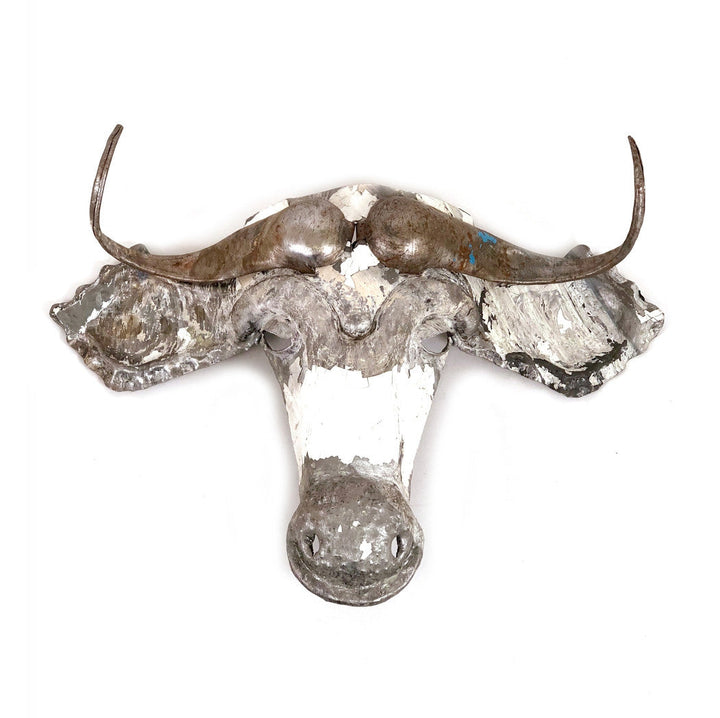 Recycled Wildebeest Metal Animal Wall Mask