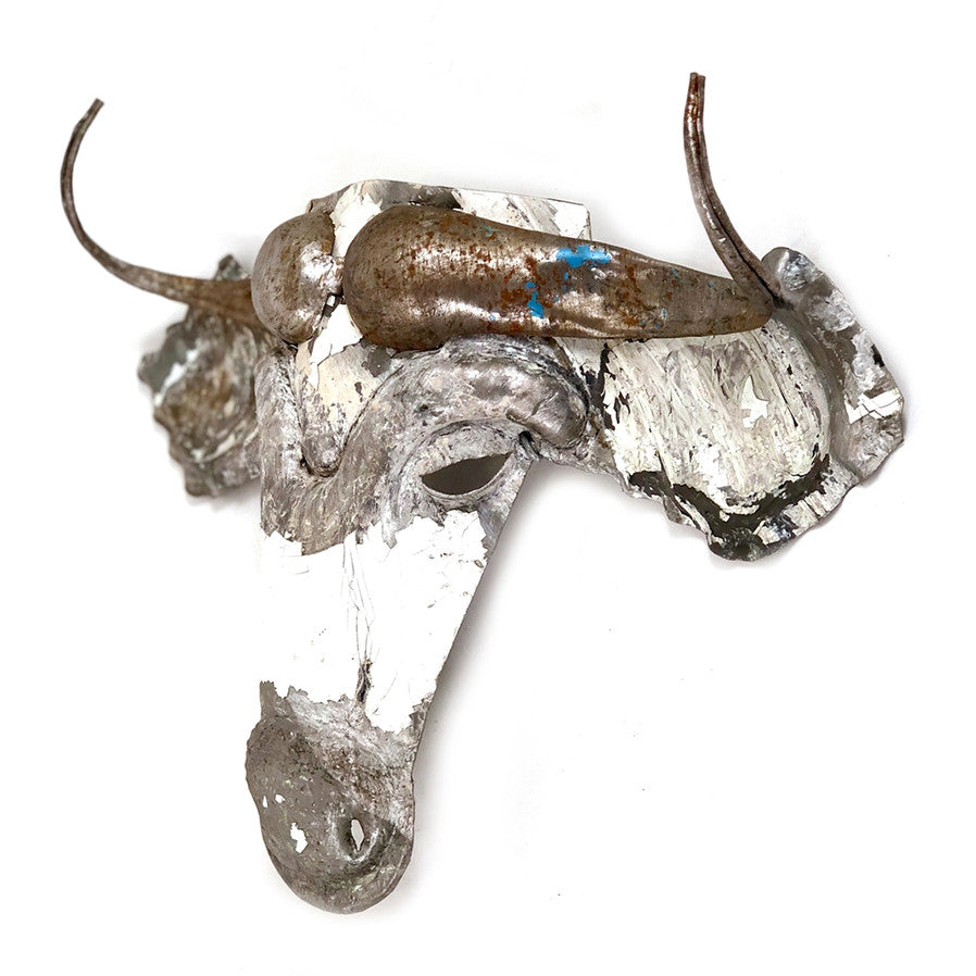 Recycled Wildebeest Metal Animal Wall Mask