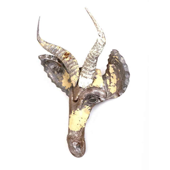 Recycled Springbok Metal Animal Wall Mask