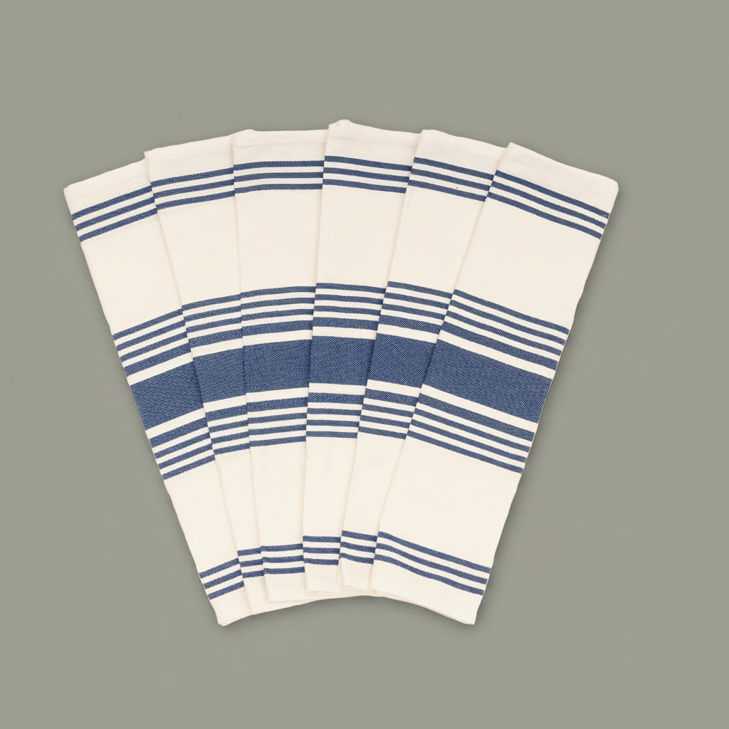 Organic Cotton Striped Kitchen Towels (Set of 6)