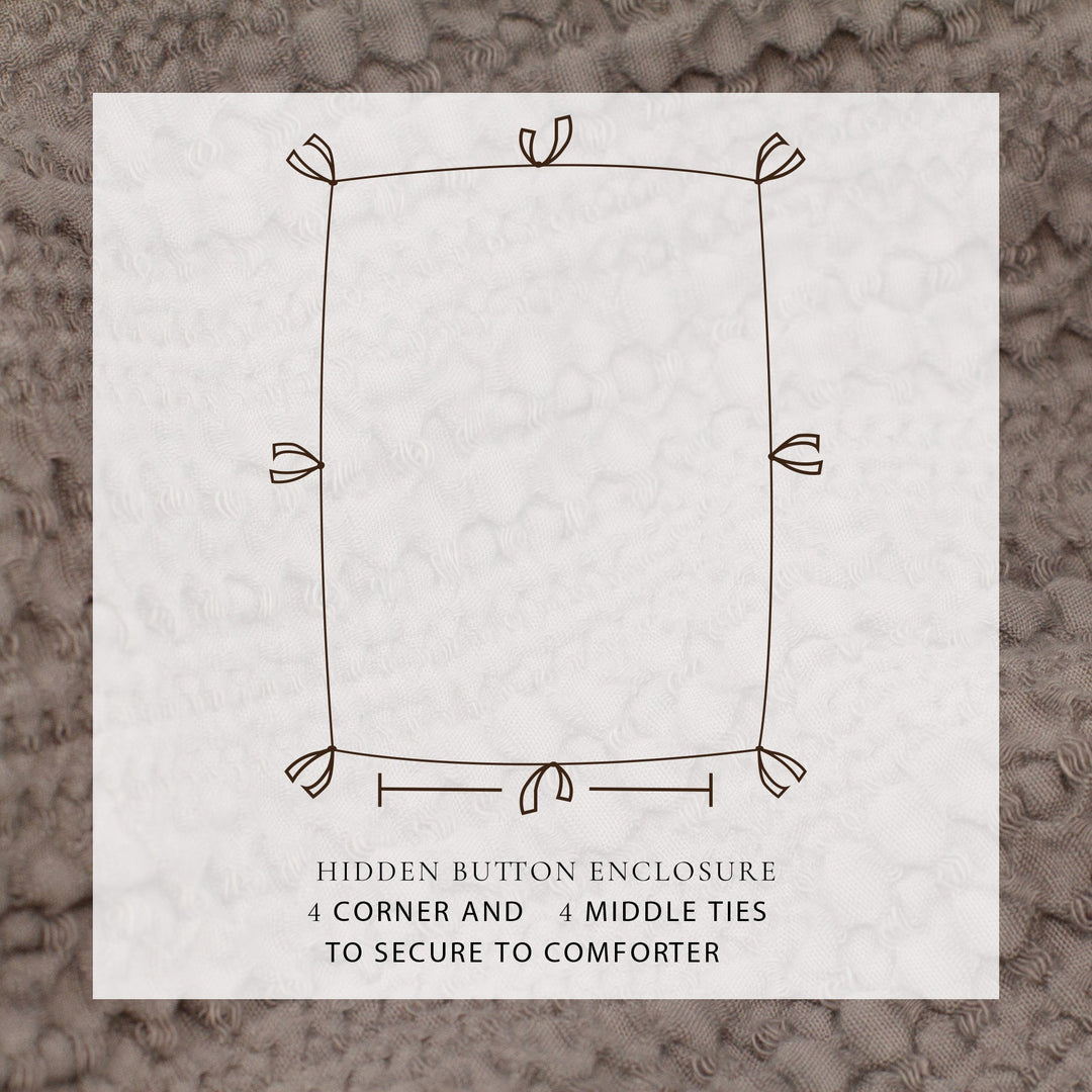 100% Cotton Honeycomb Waffle Duvet Set - Mattea Collection