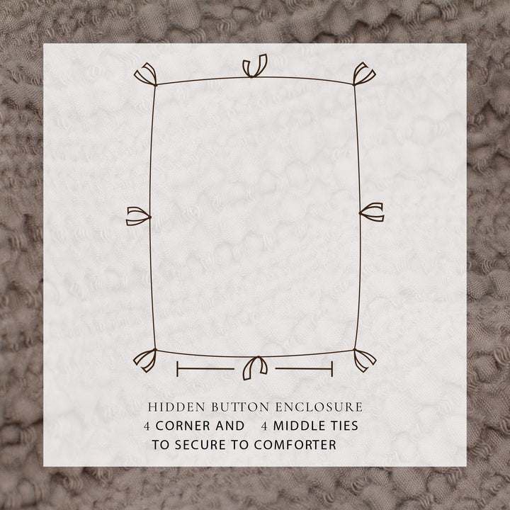 100% Cotton Honeycomb Waffle Duvet Set - Mattea Collection
