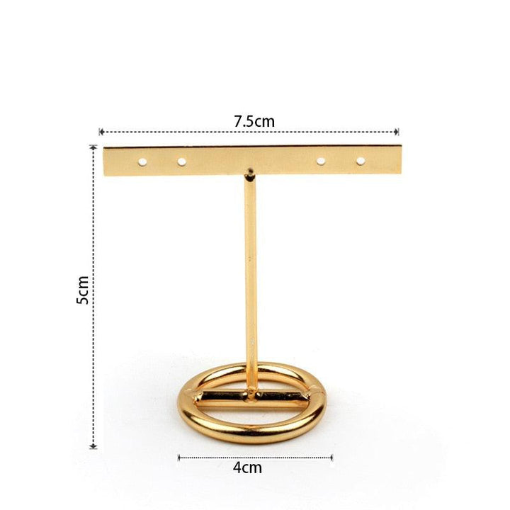 Jewelry Organizer Wooden Rack Bracelet Earring Holder Display Decoration Stand Earring Support Display Decoration Rack Small Jewelry Display Holder T-Shaped Iron Fashion Home Bracelet Pendant Jewelry Storage Shelf Stand for Woman Girls
