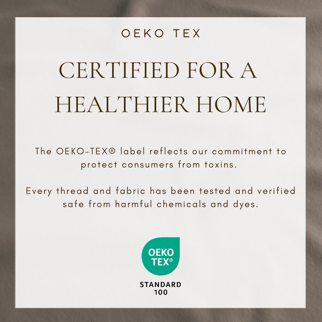 Oeko-Tex Certified for a Healthier Home label for flannel sheets