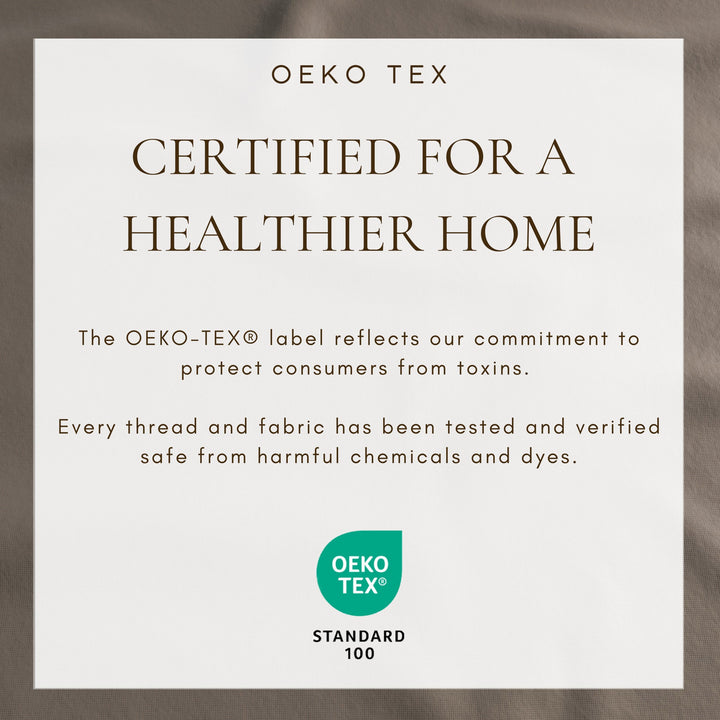 Oeko-Tex Certified for a Healthier Home label for flannel sheets