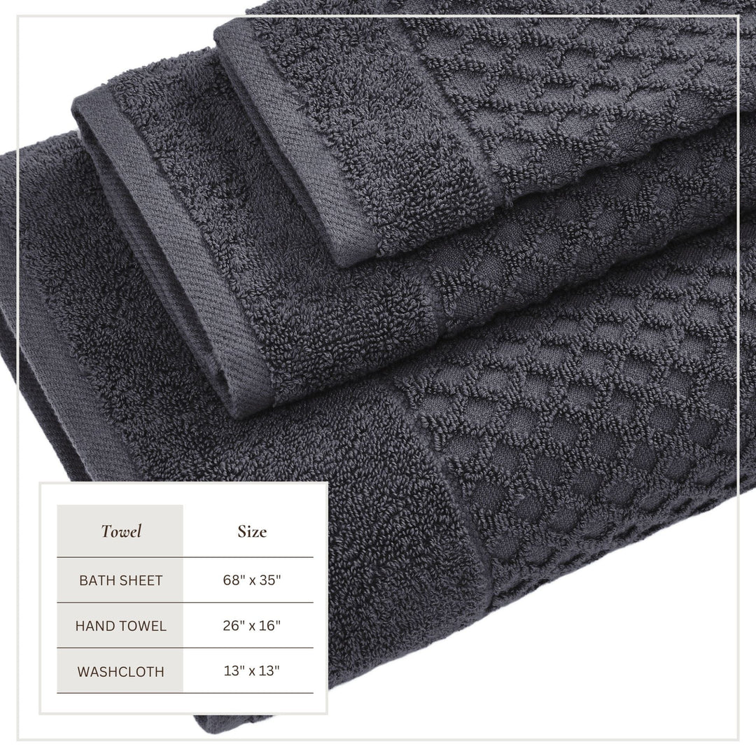 Cotton Diamond Waffle Weave Bath Towel Set - Grayson Collection