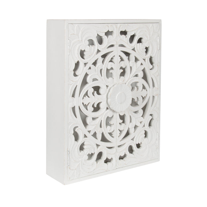 Saanvi Carved Wood Wall Cabinet