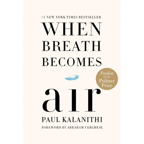 Hardcover book cover: beige with 'When Breath Becomes Air' and Paul Kalanithi
