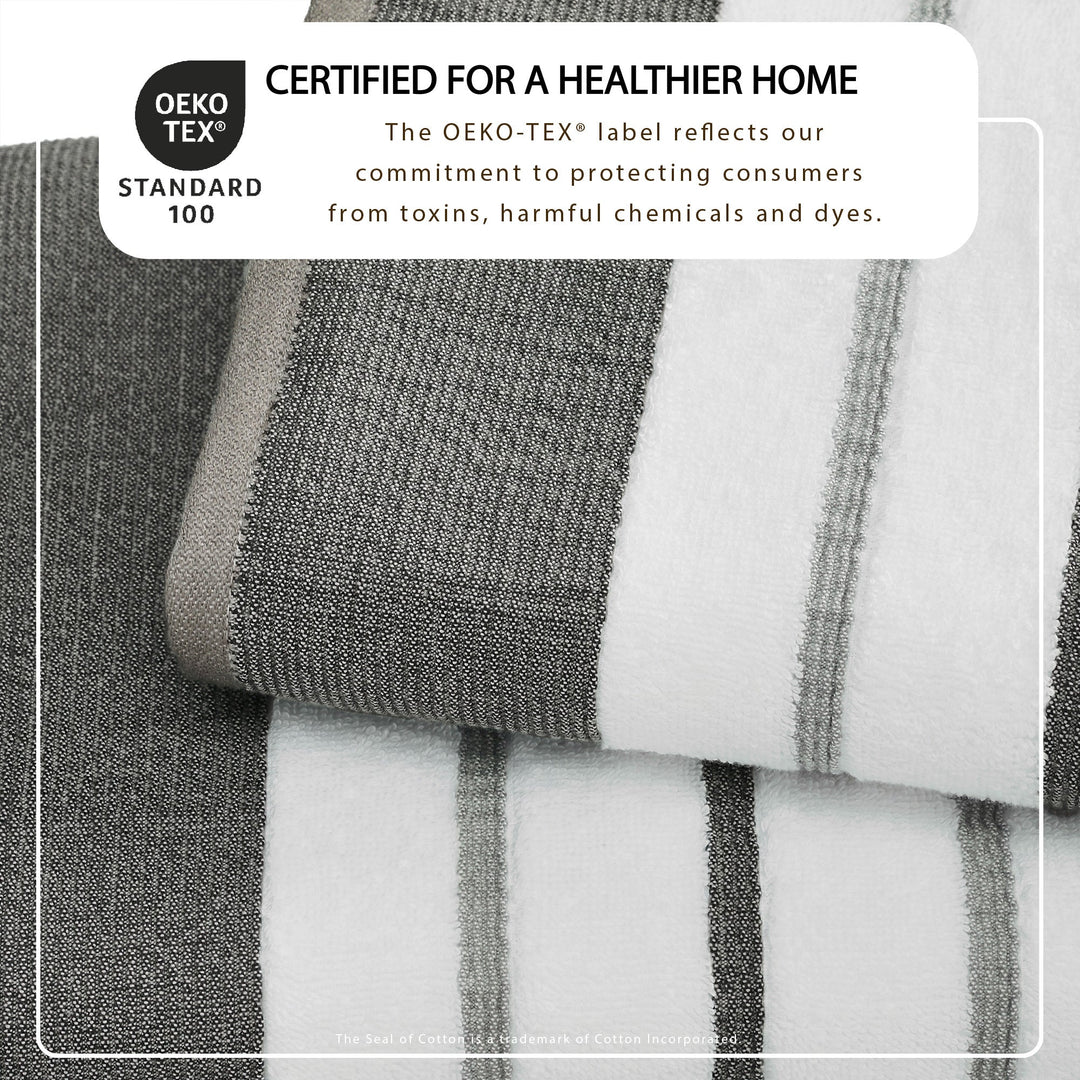 Decorative Cotton Stripe Bath Towel Set - Noelle Collection