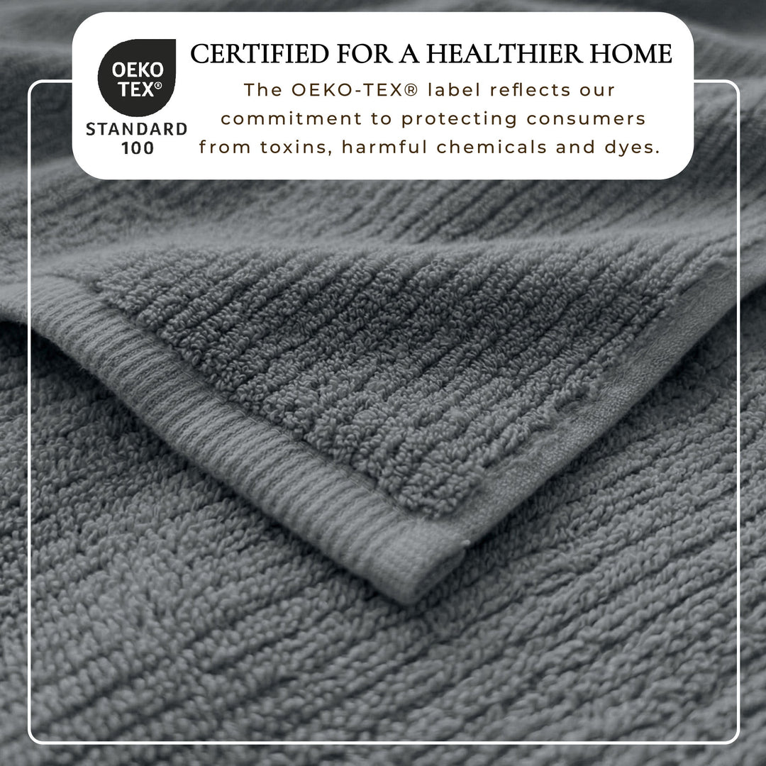 Turkish Cotton Ribbed 6-Piece Bath Towel Set - Georgiana Collection
