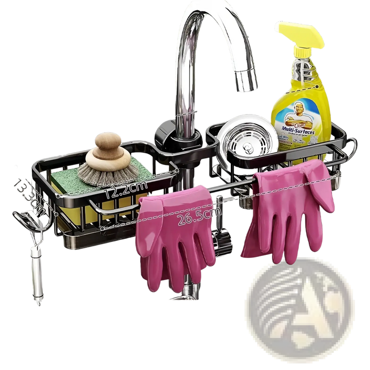 Kitchen Faucet Storage Rack Aluminum Sink Organizer