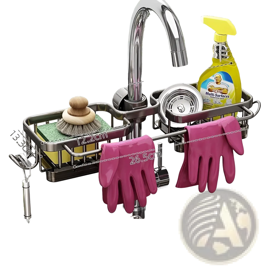 Kitchen Faucet Storage Rack Aluminum Sink Organizer