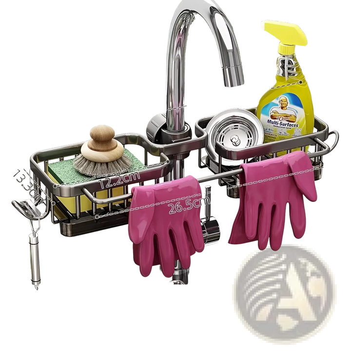 Kitchen Faucet Storage Rack Aluminum Sink Organizer