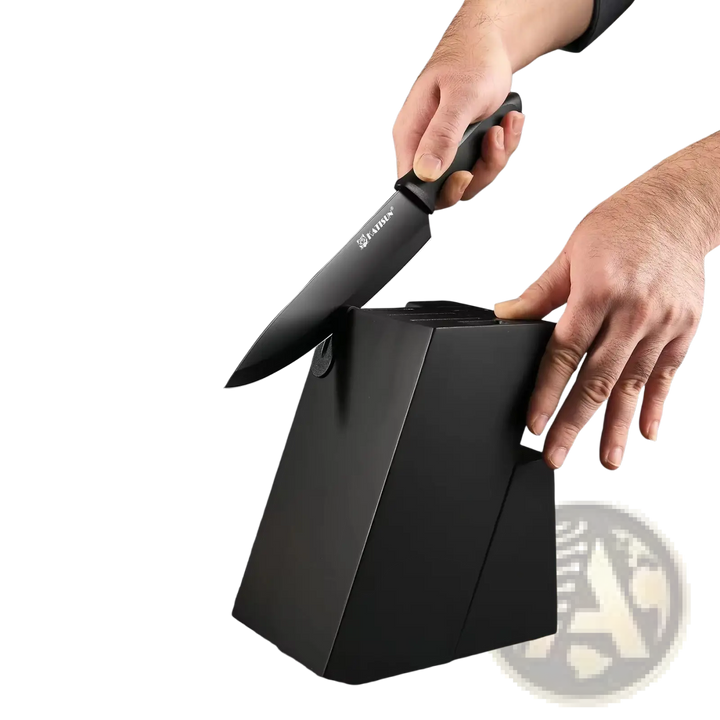 Kitchen Knife Set 15 Piece Carbon Steel with Sharpener