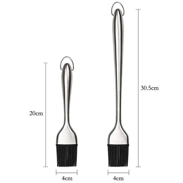 Kitchen Oil Brush BBQ Grill Basting Brush Stainless Steel Handle Pastry Brush Barbecue Cooking Brush BBQ Kitchen Tools String Brush BBQ Pastry Brush Stainless Steel BBQ Sauce Oil Pastry Brush for Baking BBQ Accessories