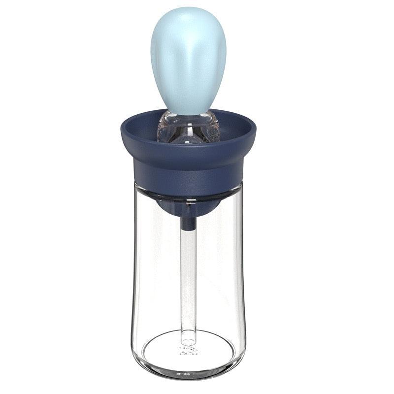 Glass Oil Bottle with Silicone Basting Brush Dispenser