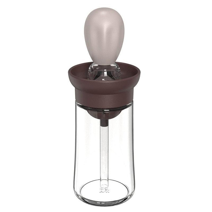 Glass Oil Bottle with Silicone Basting Brush Dispenser