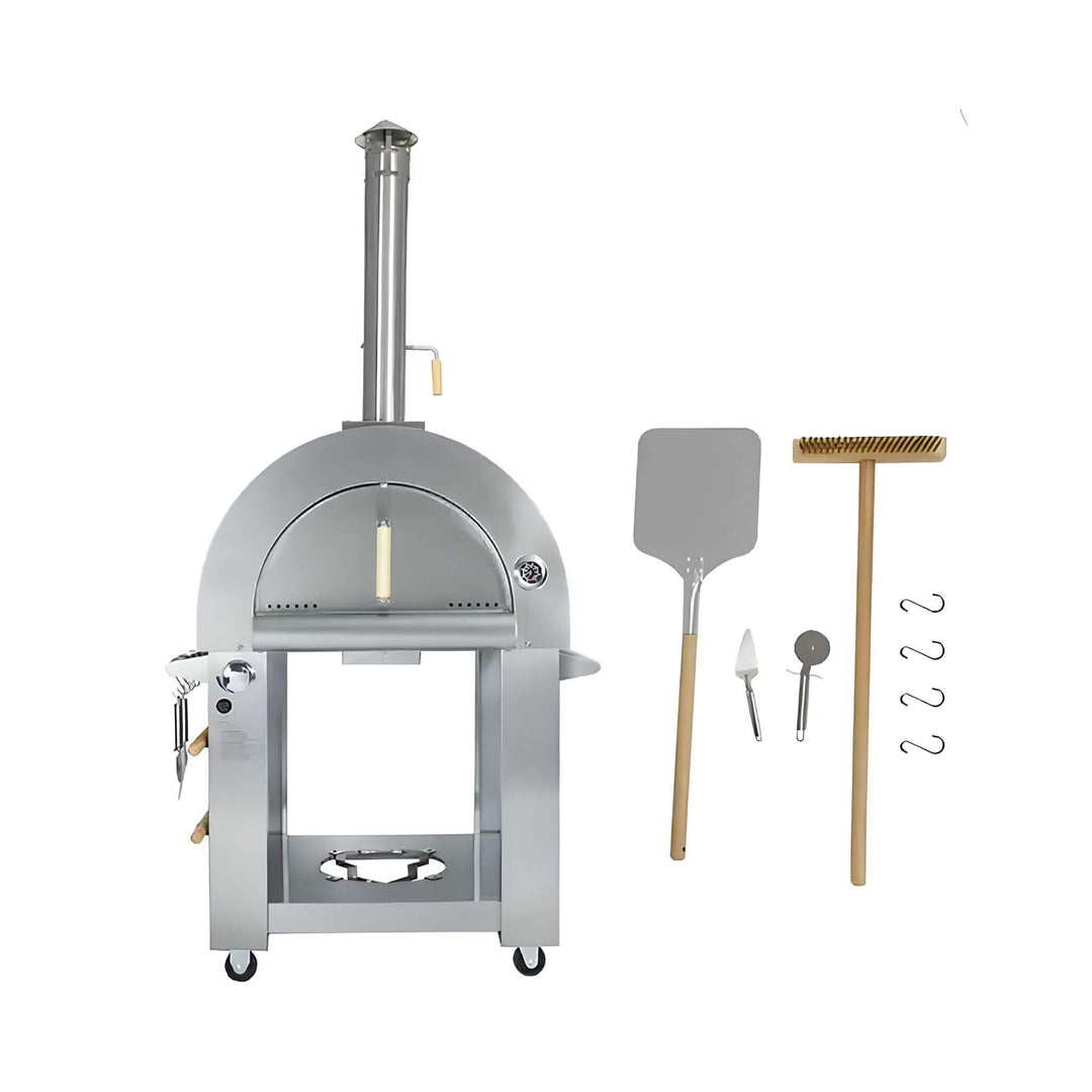 Premium 32-Inch Stainless Steel Dual Fuel Gas Or Wood Fired Pizza Oven [KO-PIZZAOVEN] (SAK14753)