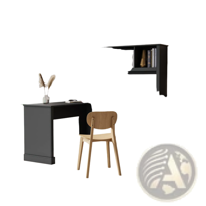 L-shaped Computer Desk with Hutch and Drawers