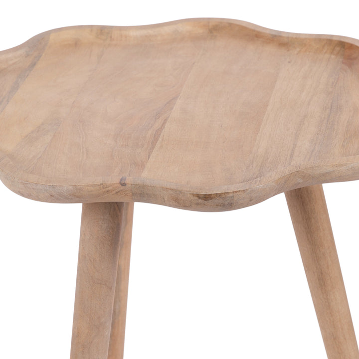Alezar Scallop Wood Side Table