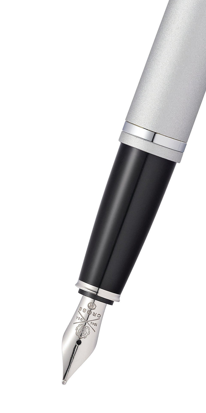 Calais™ Satin Chrome Stainless Steel Fine Nib Fountain Pen