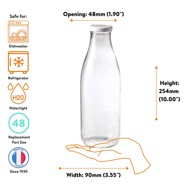Le Parfait French Glass Bottles with Swing‑Top or Twist Lids
