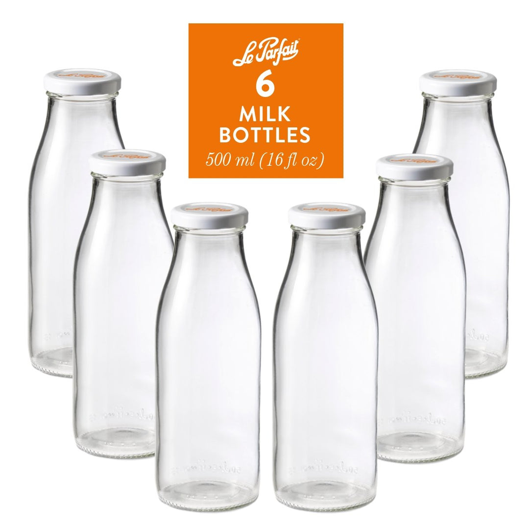 Le Parfait French Glass Bottles with Swing‑Top or Twist Lids