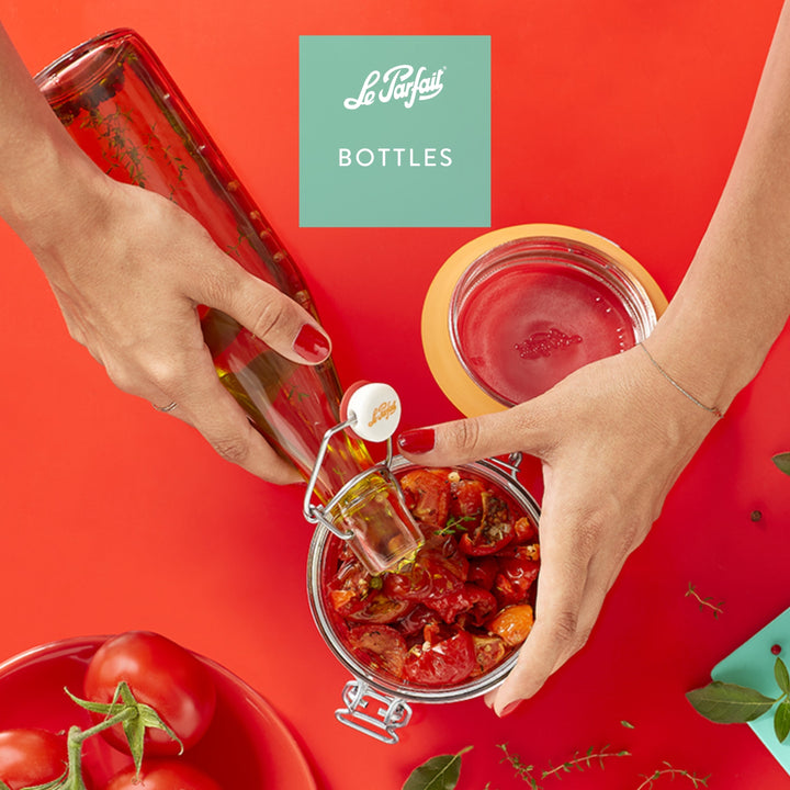 Le Parfait French Glass Bottles with Swing‑Top or Twist Lids