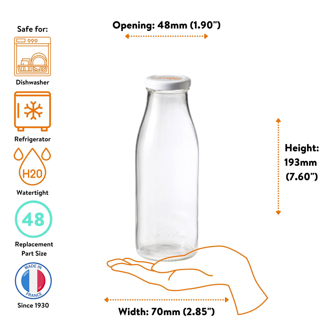 Le Parfait French Glass Bottles with Swing‑Top or Twist Lids