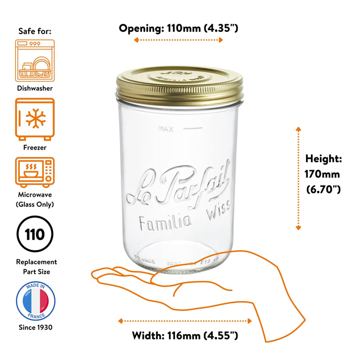 Le Parfait Familia Wiss Preserving Jars