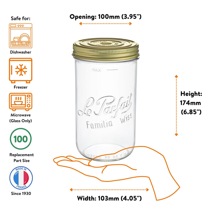 Le Parfait Familia Wiss Preserving Jars