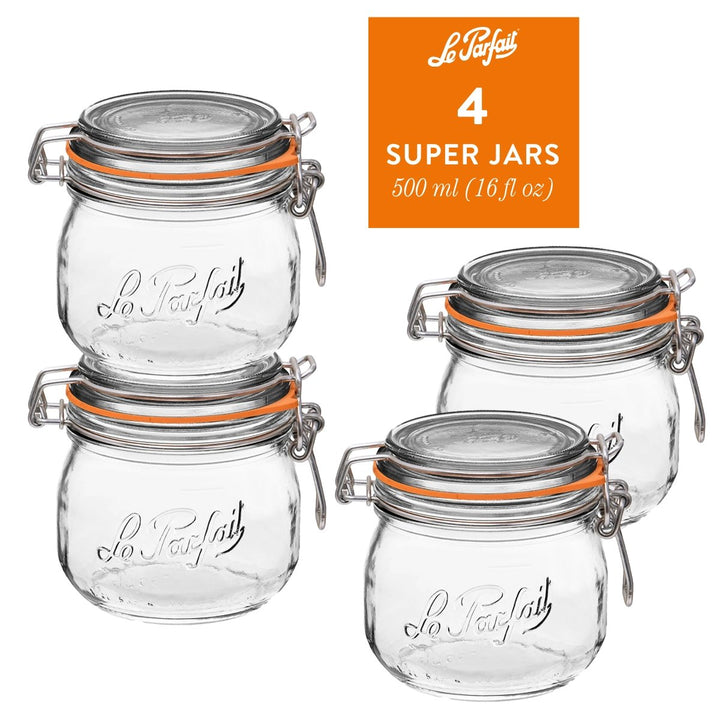Le Parfait Super Jars with Clip‑Top Lids