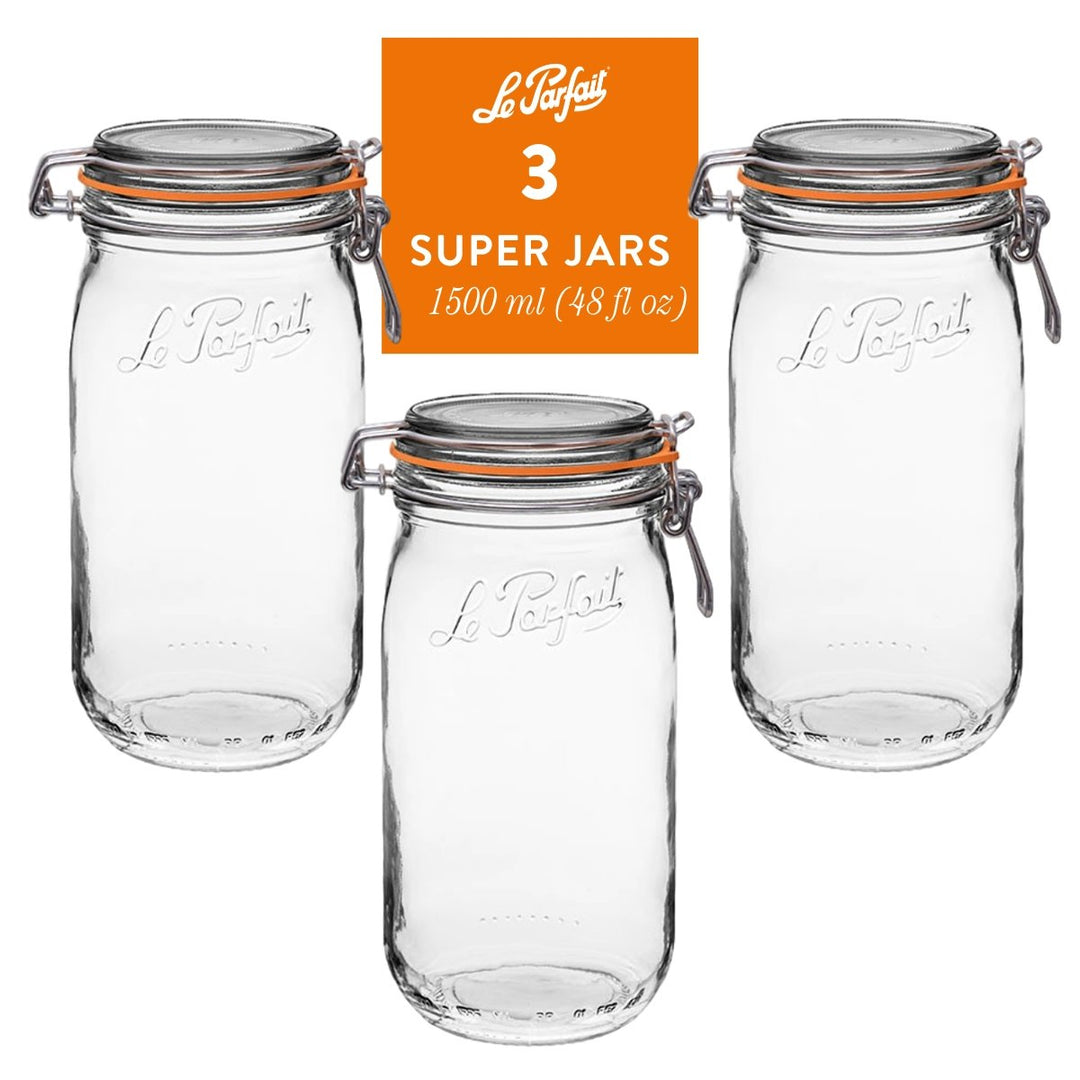 Le Parfait Super Jars with Clip‑Top Lids