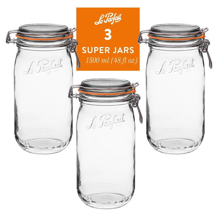 Le Parfait Super Jars with Clip‑Top Lids