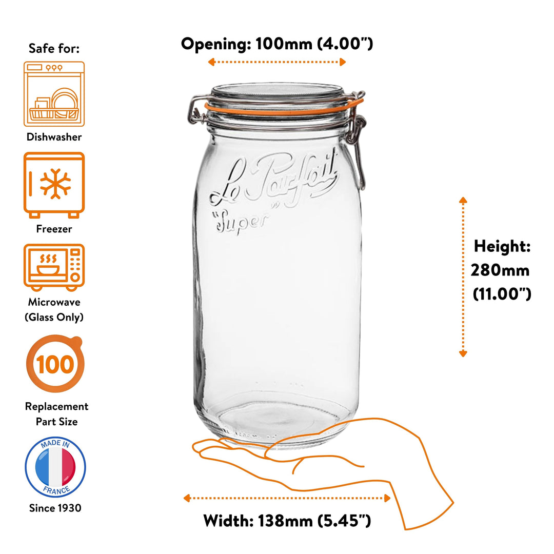 Le Parfait Super Jars with Clip‑Top Lids